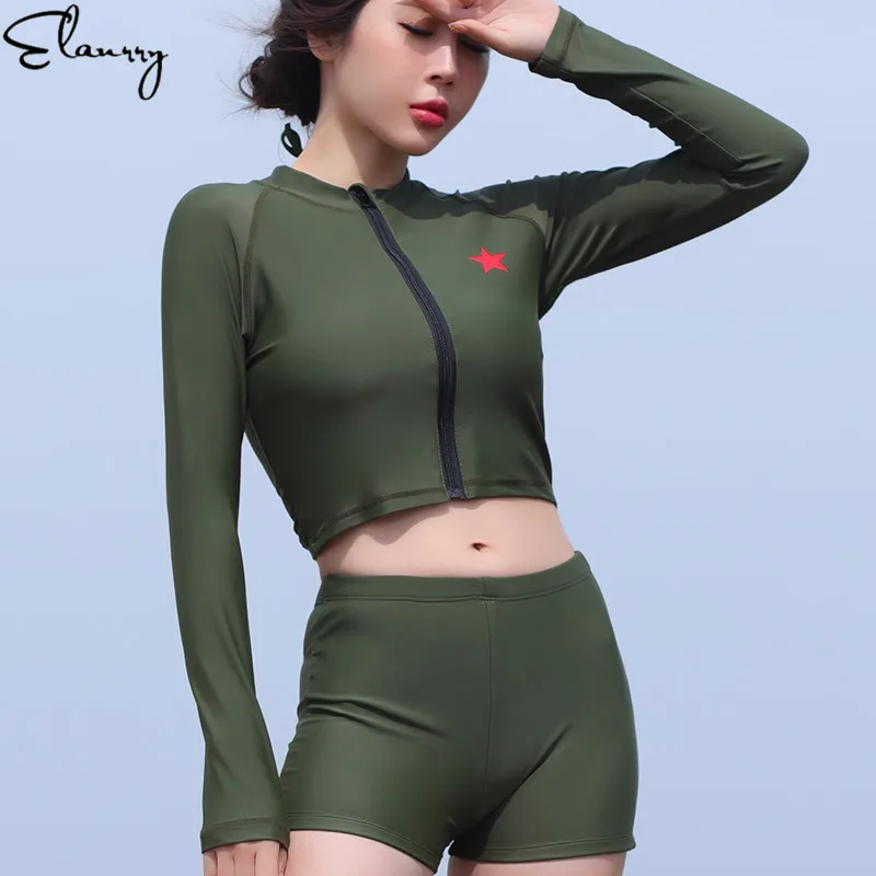 2019 женский купальник танкини набор из 3 предметов длинный рукав спортивный