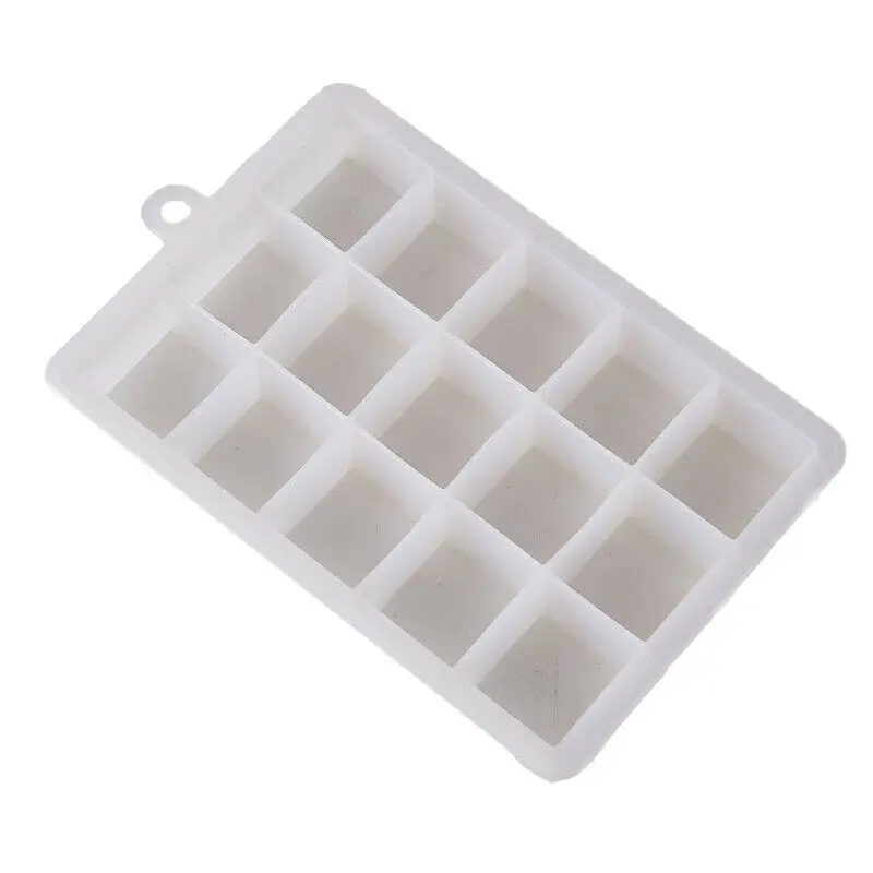 White 15 no Lid 10-24 Сетки Пищевой Силиконовый поднос для льда фруктовый лед производитель кубиков DIY креативная маленькая форма для льда квадратная форма кухонные аксессуары - Цвет: White 15 no Lid
