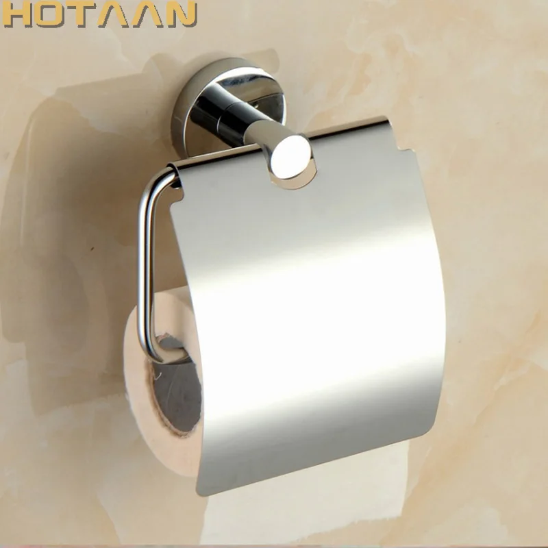 . Solid Brass Wall Mounted Chrome Color Plated Toilet Paper Holder For Bathroom Accessories Roll Paper Box YT-11492