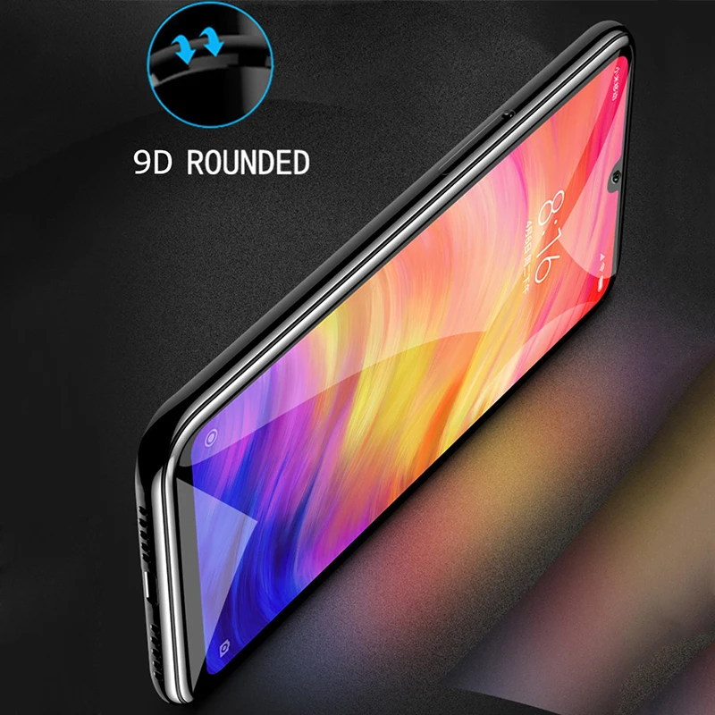 9D Full Glue For xiaomi redmi note 7 safety Glass Camera lens screen protector on xaomi note7 tempered glas | Мобильные телефоны и