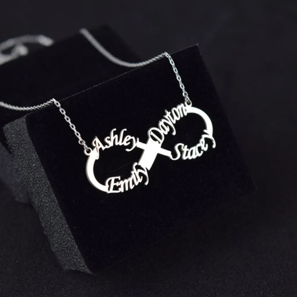 FYW Sheerest ЛЮБОВЬ Бесконечность имя четыре названия ожерелье персонализированные