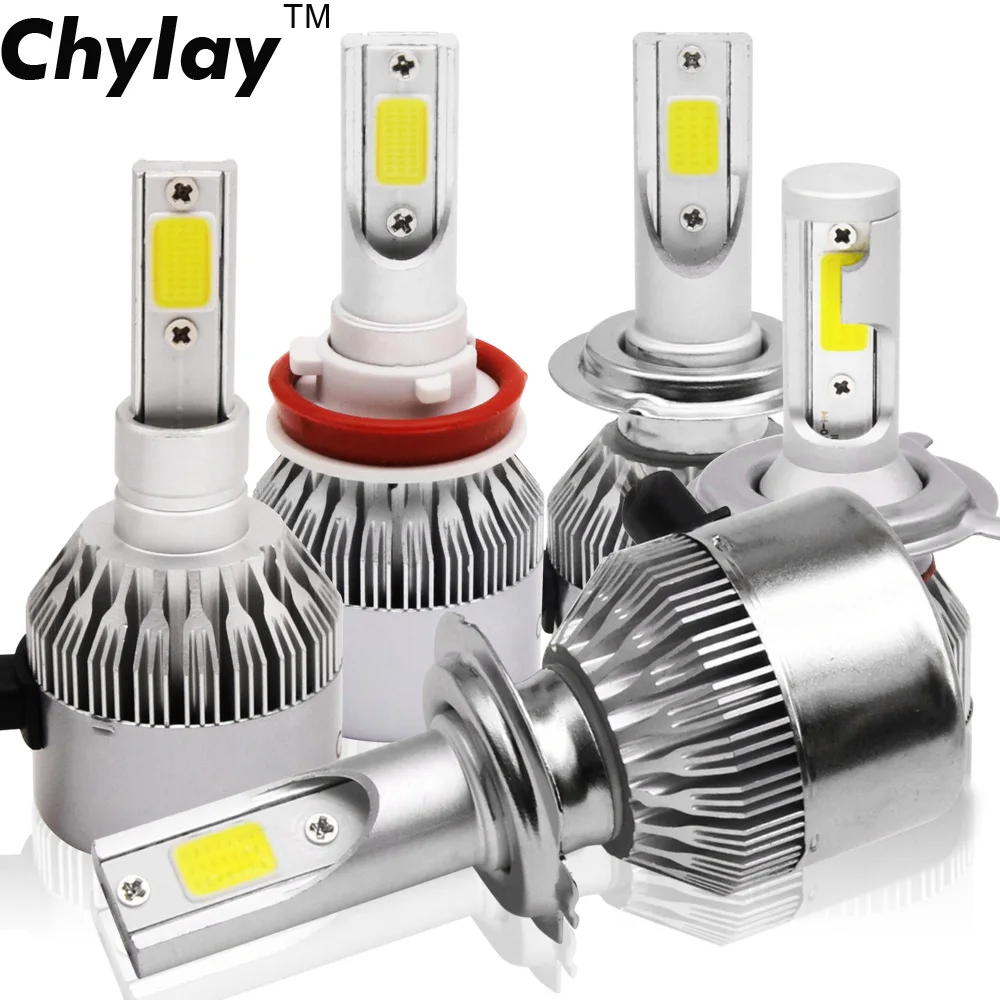 2 шт. H3 LED H7 H4 H11 H1 H8 H27 HB3 HB4 9005 9006 880 9007 светодиодная фара лампа 7600LM 6000K Авто C6