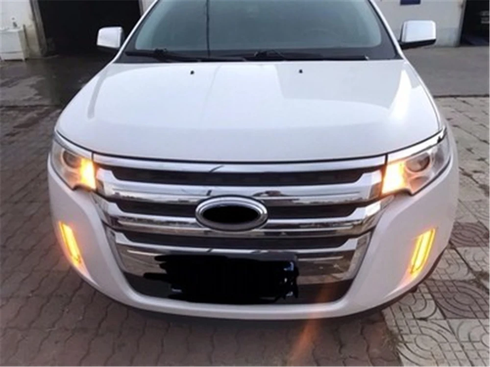Автомобильная проблесковая 1 пара для Ford Edge 2009 2010 2011 2012 2013 DRL Светодиодный дневной светильник с желтым поворота Функция