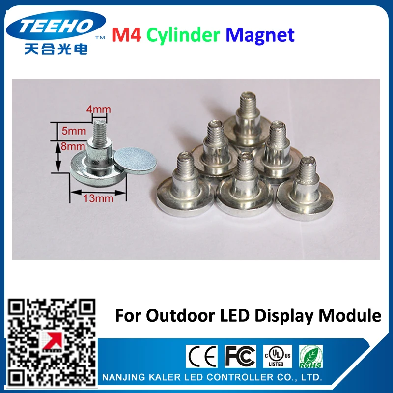 Цилиндрические магниты M4 100 шт./лот для наружного Полноцветного светодиодного