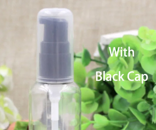 Black Cap 30 мл/50 мл/60 мл/75 мл/100 мл пластиковый насос косметическая бутылка с распылителем крем шампунь лосьон пресс-бутылки черная/белая крышка - Цвет: Black Cap