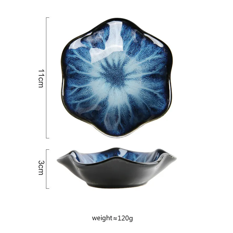 Dish-Starry Модный японский обеденный стол посуда печь глазурь лепестки лотоса керамические блюда блюдо горячий горшок закуски соус блюдо маленькая тарелка salver - Цвет: Dish-Starry
