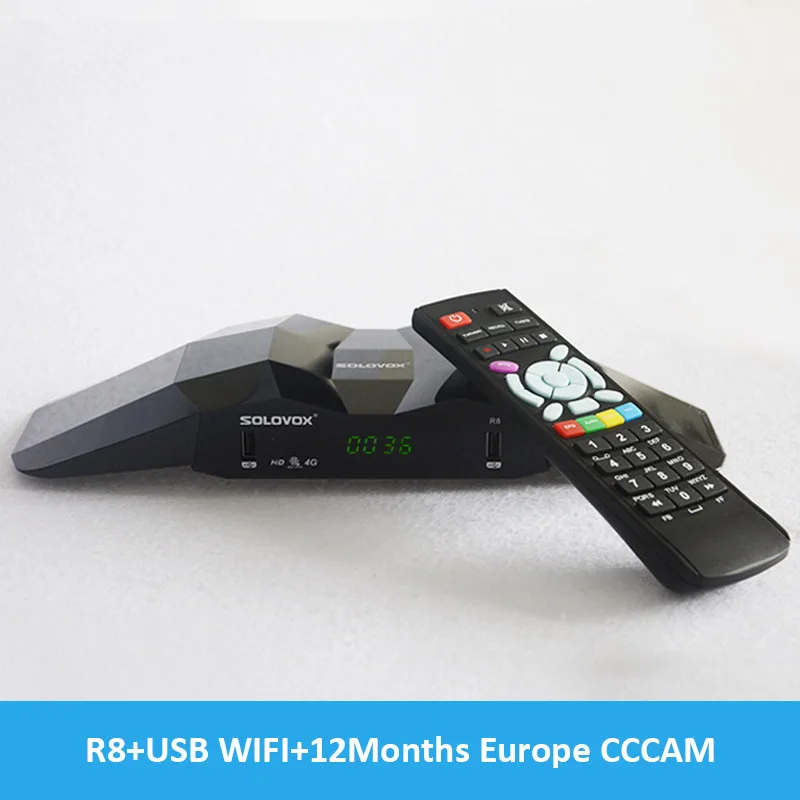Серый SOLOVOX R8 1080p Full HD спутниковый ресивер Поддержка CCCAMD и MARS ТВ Поддержка H.265 Поддержка всех SV6 170+ UK LIVE channel - Цвет: Серый