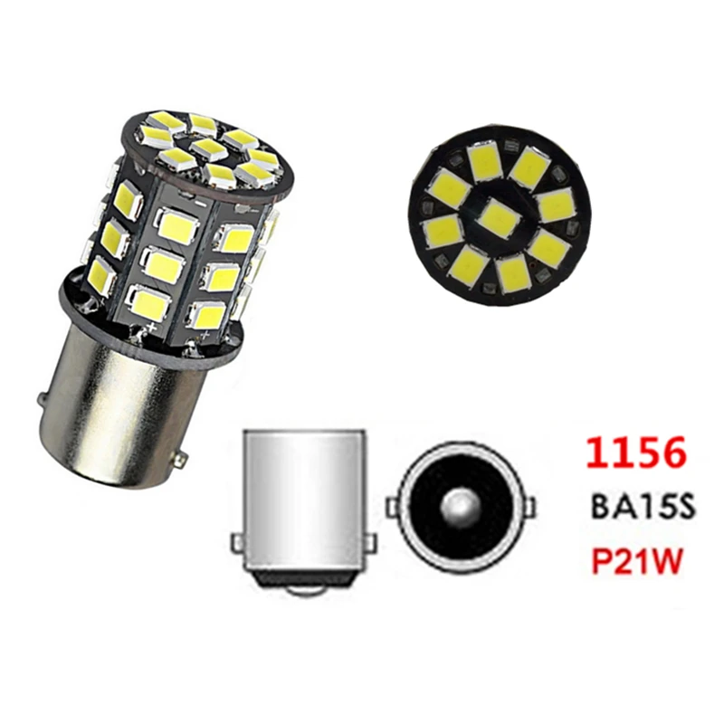 2 шт., белые Автомобильные светодиодные лампы S25 1156 33 SMD BA15S P21W 12 В 24 В (art.: 7a5b33400) - 7a5b33400