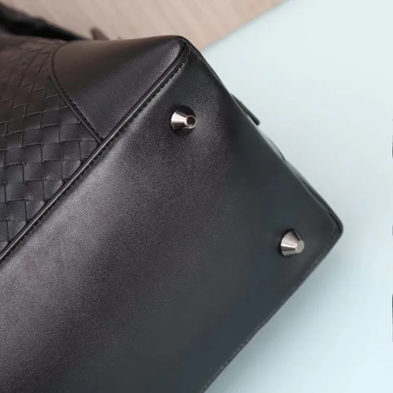 Kaisiludi leather woven men's bag handbag cowhide computer bag large-capacity briefcase men's and women's oblique span bag fashi