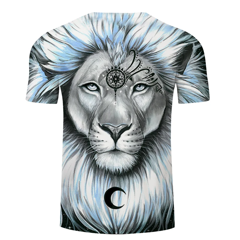 Lion galaxy By Pixie coldArts/футболка с 3D принтом мужская и женская летняя повседневная