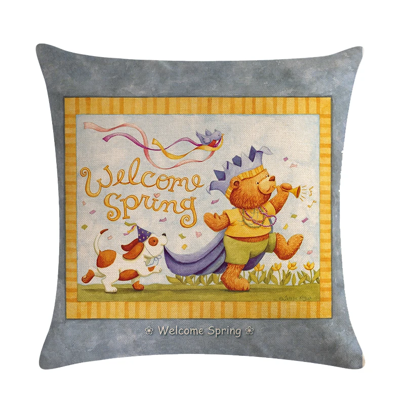 

Lovely bear pattern pillowcase, decorative pillowcase, sofa chair cover, pillowcase 45*45cm, home decoration