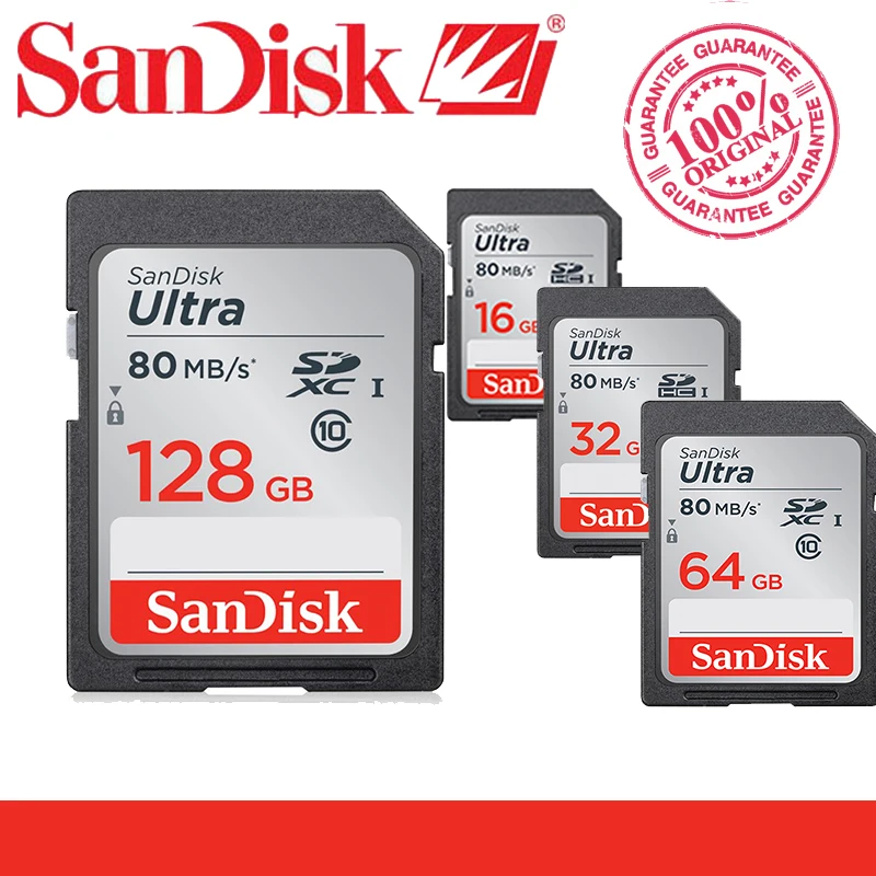 SanDisk Ultra карта памяти класс 10 32 ГБ 16 64 128 SDHC SDXC C10 80 МБ/с./с|memory card c10|memory cardsdxc memory |