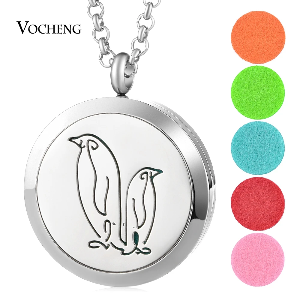 

10pcs/lot Aromatherapy Diffuser Locket Necklace Animal 316L Stainless Steel Pendant Magnetic 30mm without Felt Pad VA-979*10