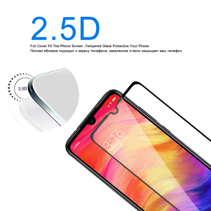 Защитное 3D стекло для Xiaomi redmi note 7 закаленное|Защитные стёкла и плёнки телефонов| |