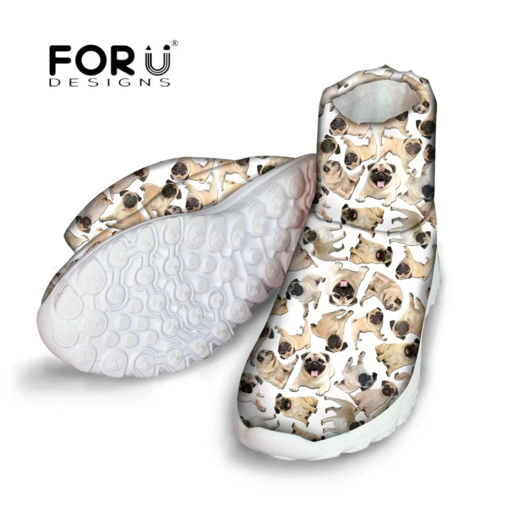 FORUDESIGNS/женские ботинки с милым животным принтом мопса Повседневные зимние