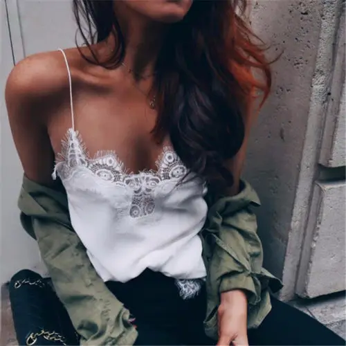 Модные женские Для женщин Sexy v образным вырезом Летняя майка без рукавов