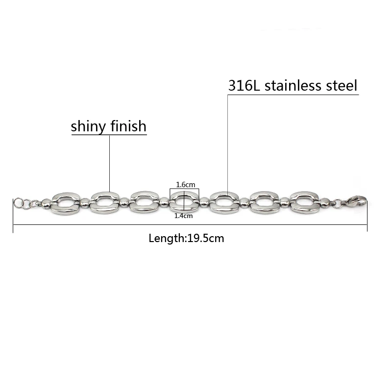 Женский браслет цепочка серебряного цвета из нержавеющей стали|silver stainless steel