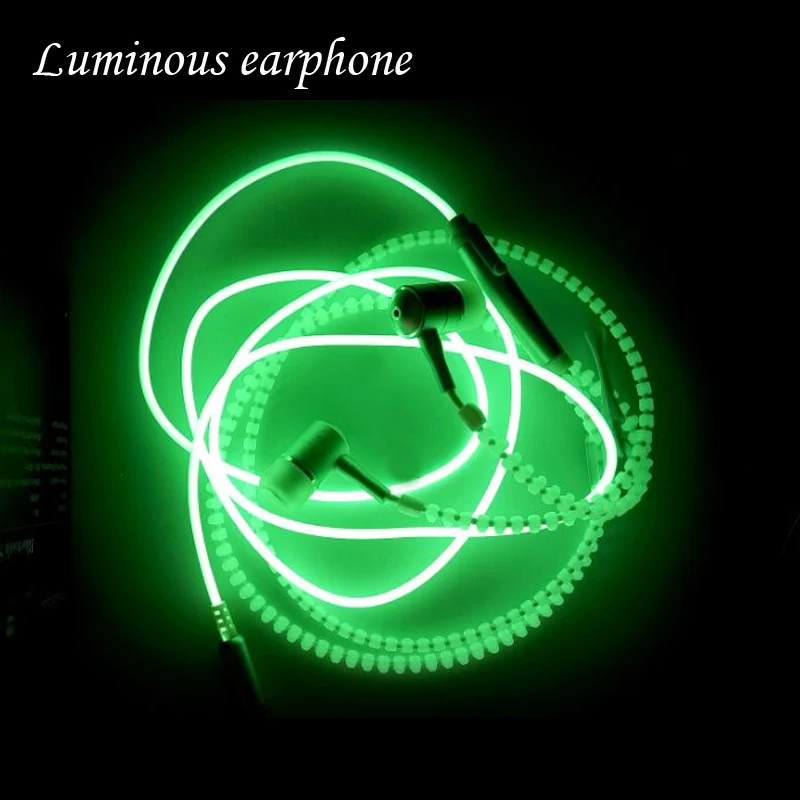 6 цветов Сияющие наушники светящиеся металлические Наушники Молния светится в