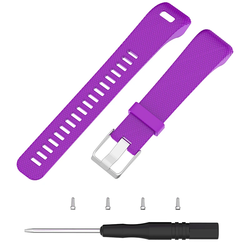 Фиолетовый Essidi резиновый ремешок для часов Запасной для Garmin Vivosmart HR+ plus Approach X10/X40 Браслет ремешок - Цвет: Фиолетовый