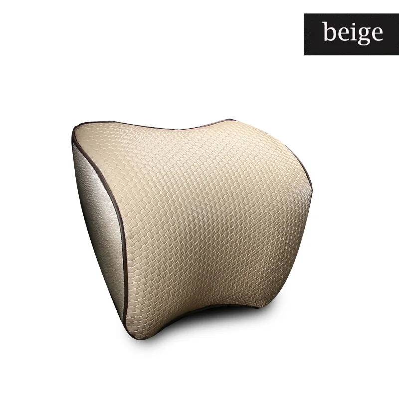 beige headrest Новейший тренд, подголовник автомобиля, подушка для шеи, подголовник, подушка для водителя с эффектом памяти, полиэфирное синтетическое волокно, мягкие автомобильные подушки - Цвет: beige headrest
