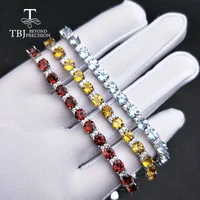tbj100 natural fancy color real garnet citrine topaz gemstone bracelet 925 sterling silver fine jewelry girls daughter gift