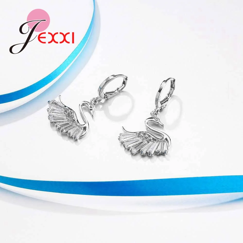 Женский комплект из колье и серёг серебра 925 пробы|necklace earring set|zircon jewelry setearring sets woman