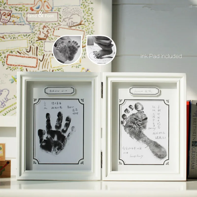 Детский рост памятный подарок фоторамка ручная и ножная печать настольная