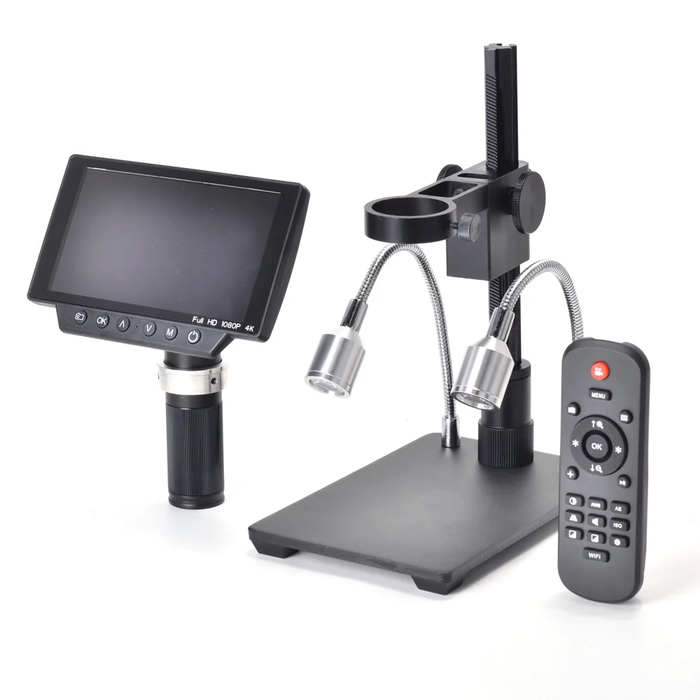 Цифровая стереокамера с микроскопом 4K 34MP HDMI USB ЖК дисплей 5 дюймов паяльный