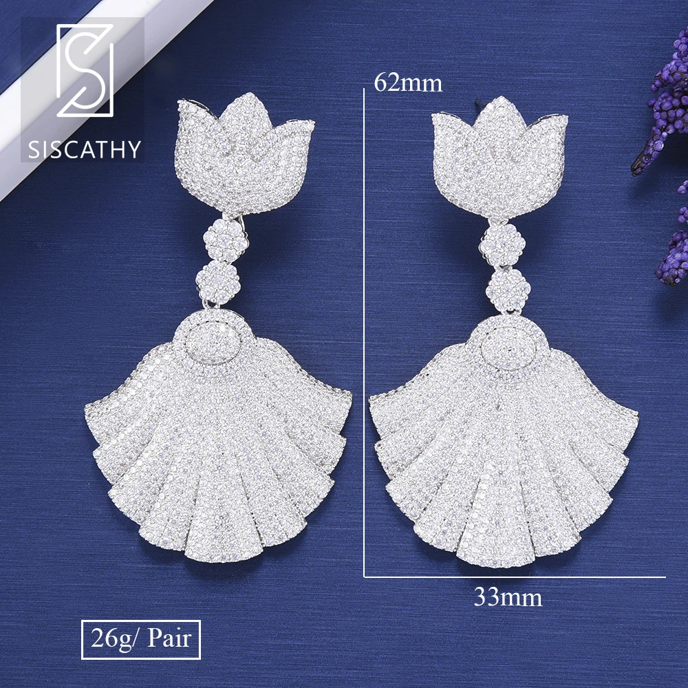 Женские серьги с цветочным кулоном SISCATHY серьги-капельки фианитом в нигерийском