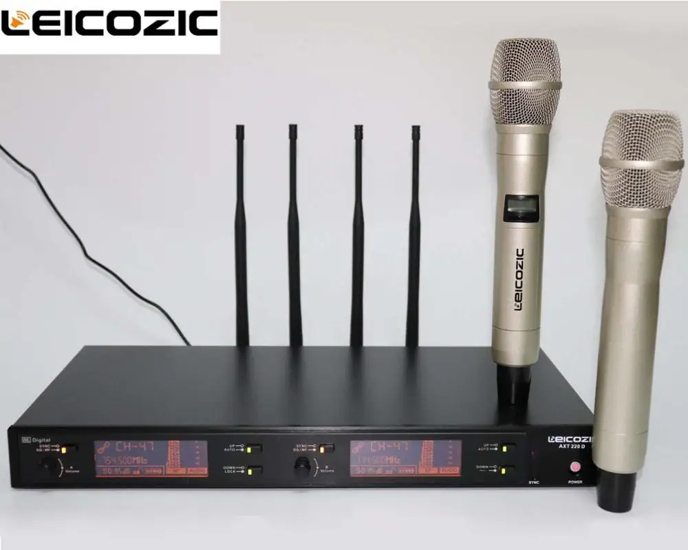 790-820Mhz Leicozic ATX220D цифровой беспроводной микрофон профессиональный pll истинное разнообразие микрофона беспроводной 200 канальный микрофон УВЧ fm микрофон - Цвет: 790-820Mhz
