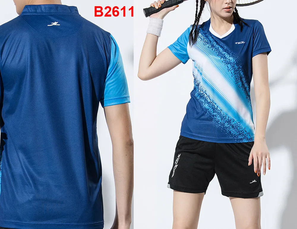 B2611 women 1 set Женская одежда для бадминтона Qucik, спортивные комплекты, одежда для тенниса, одежда для бадминтона, комплекты одежды для тенниса, спортивные костюмы - Цвет: B2611 women 1 set