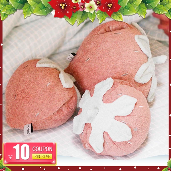 Мультяшная плюшевая кукла клубника украшение для спальни зимняя ручная теплая