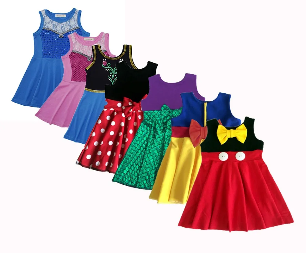 Christmas Dress girl clothes wig clothing moana dress christmas for baby girls Ariel suit mouse prom elsa costume | Детская одежда и