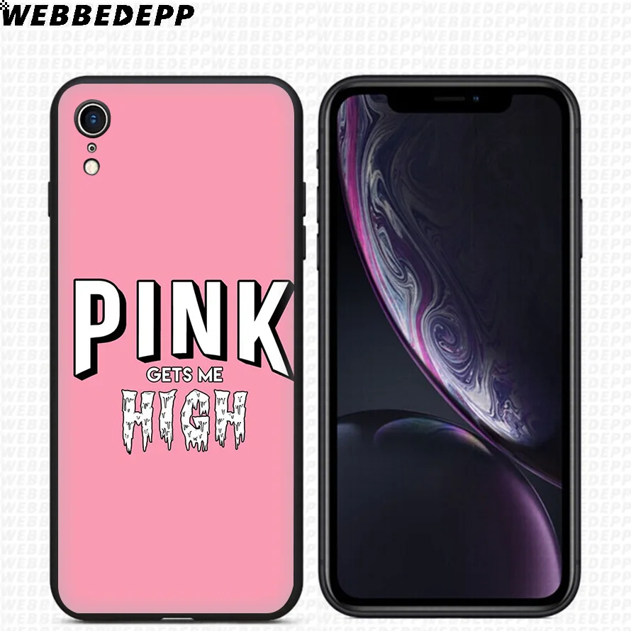 WEBBEDEPP розовый эстетический мягкий силиконовый чехол для iPhone 11 Pro Xr Xs Max X или 10 8 7 6 6S