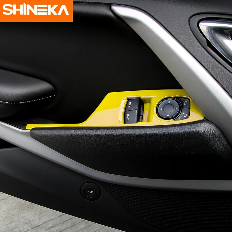 SHINEKA ABS 6 цветов окна лифт Настенные переключатели панель декоративная крышка для Chevrolet Camaro