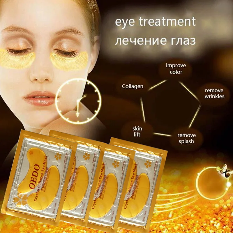 5/10/20pairs Crystal Collagen Eye Patch Serum Gold Moist And Nourish Eyes Anti-aging Whitening Dark Circles Care |