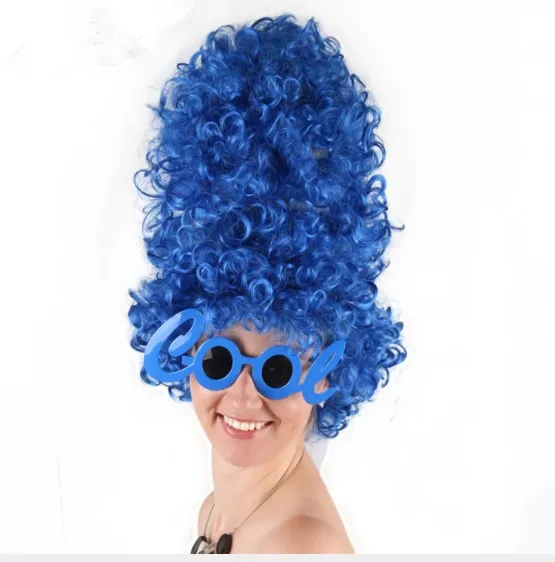 Вечерние парики Marge Simpson для косплея вечерние из синтетических волос с единорогом