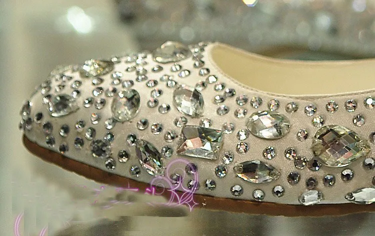 2018 великолепные танцевальные туфли на плоской подошве свадебные вечерние Стразы