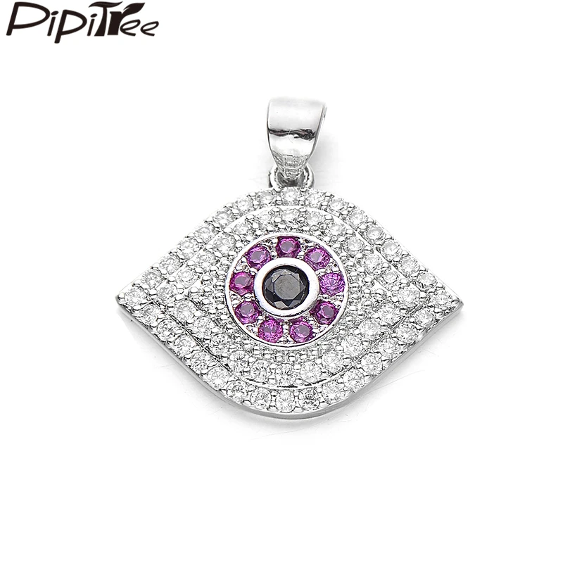 Pipitree нежный полный микро проложенный с кубическим цирконием класса ААА Циркон чармы «от дурного глаза» подходит кулон ожерелье медь DIY Глаза Подвески ювелирных изделий