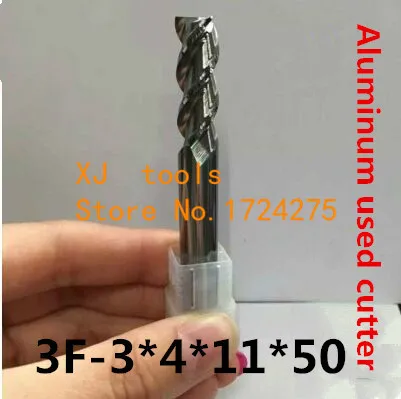 3F-3.0*4*11*50 мм сплав алюминия фреза карбида CNC конец фрезерный контактный инструмент
