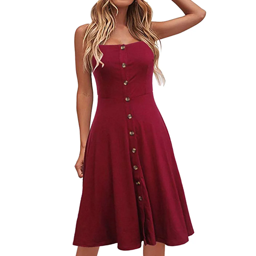 Для женщин Повседневное Однотонная повседневная обувь без рукавов с пуговицами