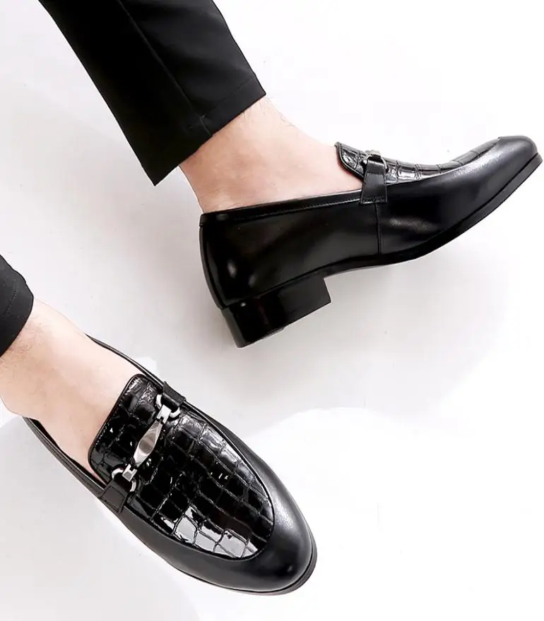 Мужские туфли из натуральной кожи повседневные Модные Лоферы без шнуровки