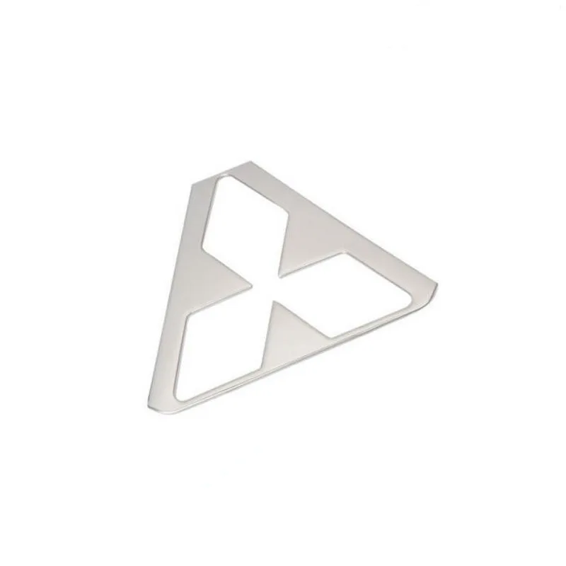 Tonlinker чехол наклейка s для Mitsubishi Outlander-18 автомобильный Стайлинг 1/4 шт нержавеющей стали передний логотип/рядом стикер - Цвет: logo covers sliver