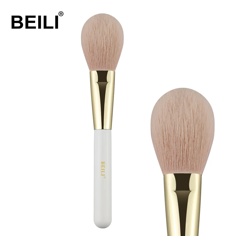 WL08 BEILI перламутровая белая Профессиональная Кисть для макияжа Nano Wool Fiber Gold Powder Foundation blusher тени Контурные растушевки бескровные розовые волосы - Handle Color: WL08