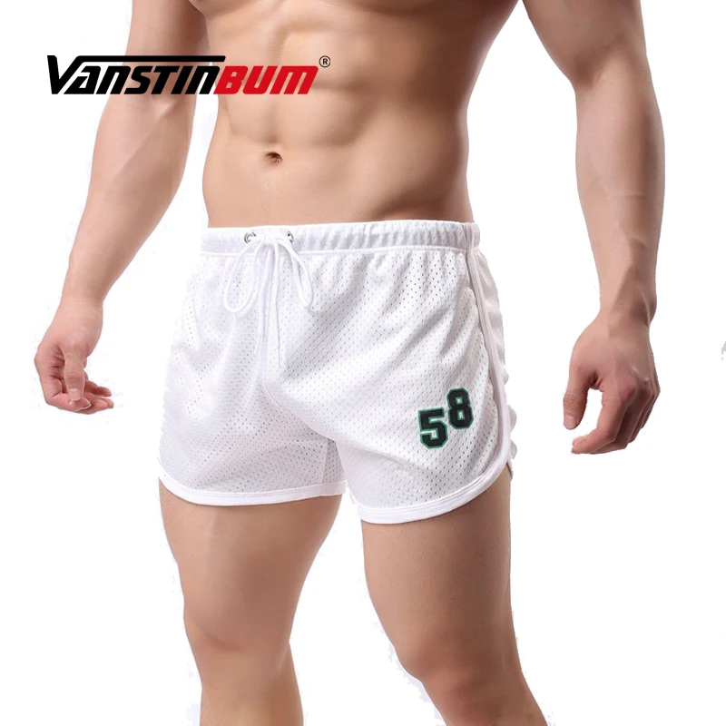 

Fashion Mens Casual Shorts Nylon Mesh Double Layer Short Pant Solid Elastic Breathable Gym Bodybuilding Fitness Sweatpants
