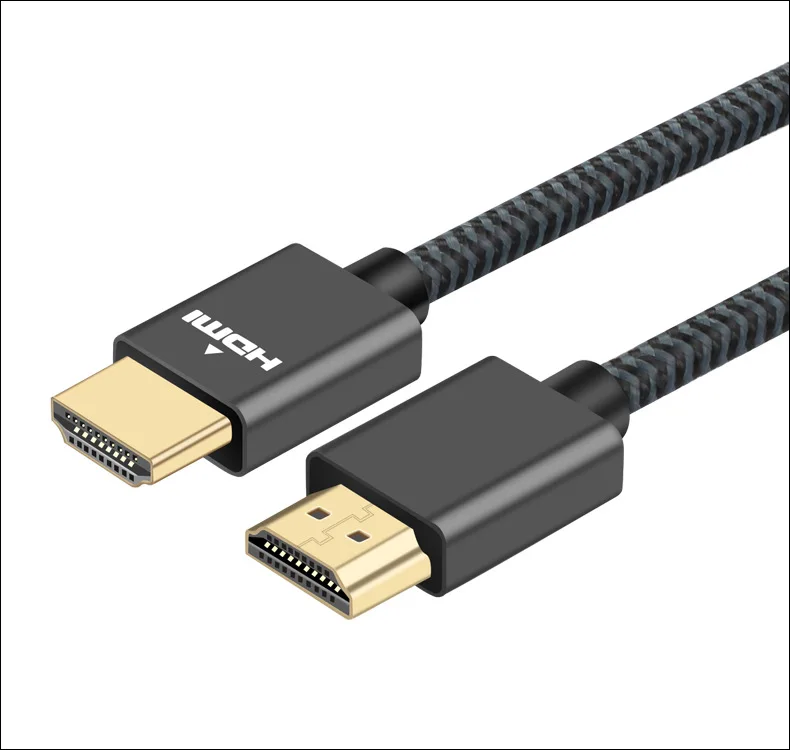Ультратонкий Тонкий 32AWG OD5.1mm HDMI 2.0b высокоскоростной 21 Гбит/с нейлоновый Плетеный HDMI кабель, поддержка 4K@ 60 Гц, 3D, Ethernet, аудио возврат