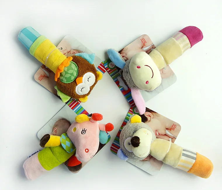 Новые погремушки милые плюшевые игрушки с рисунками животных жирафа медведя