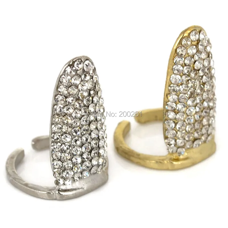 2 вида стилей Блестящий ногтей миди арт кончик пальца кольцо регулируемое