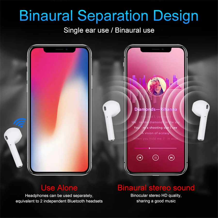 Оригинальные i12 tws беспроводные наушники bluetooth с сенсорным управлением и 3d стерео