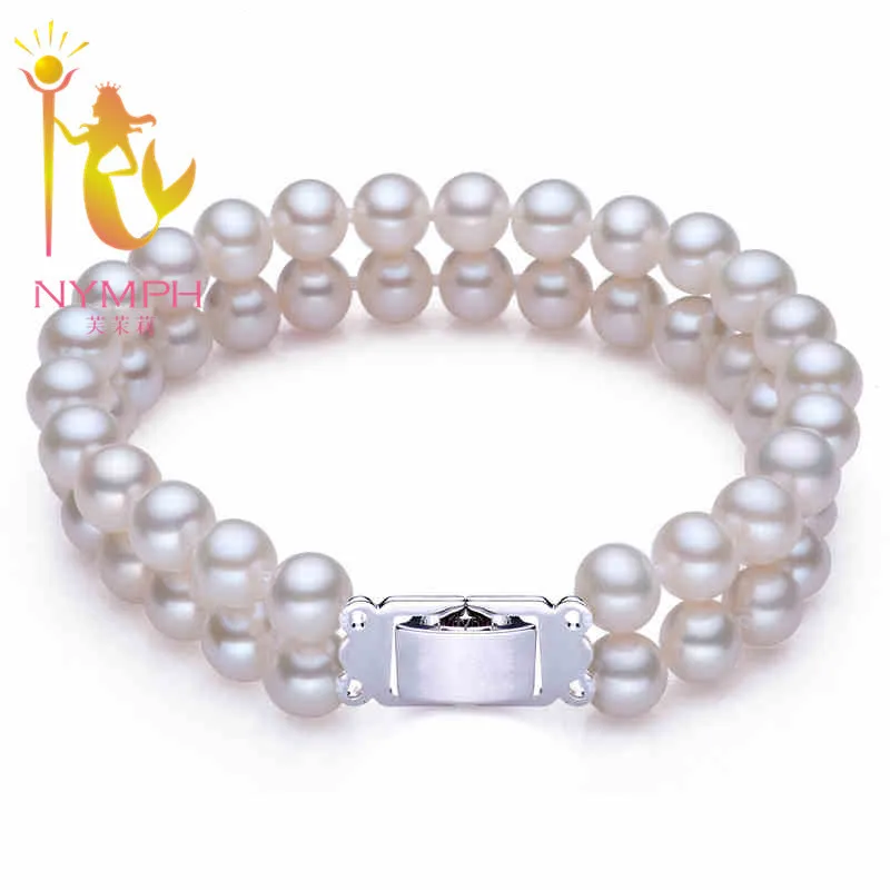 Винтажный жемчужный браслет NYMPH из натурального пресноводного жемчуга 2 нити